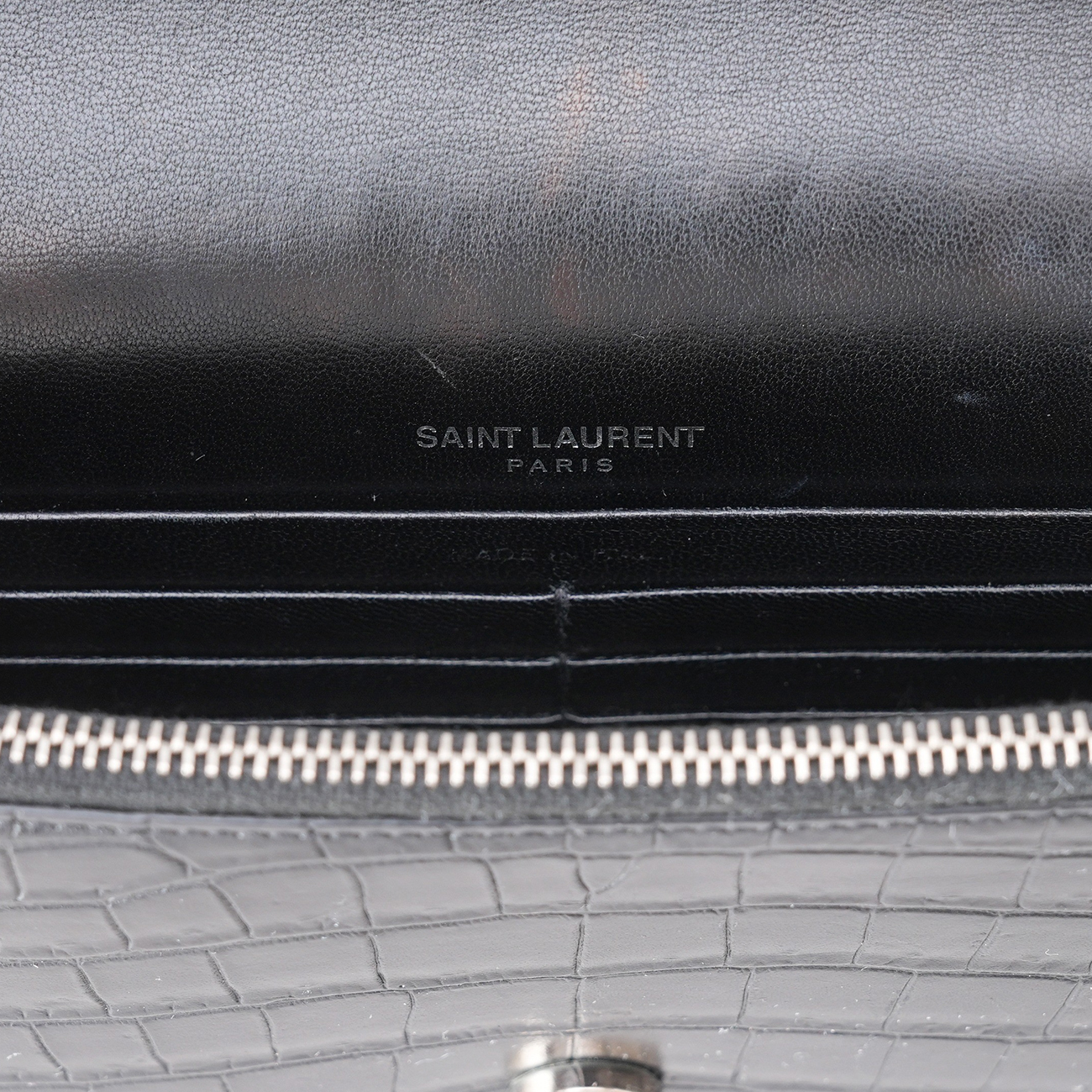 YVES SAINT LAURENT(USED)생로랑 크로코패턴 케이트 테슬 WOC